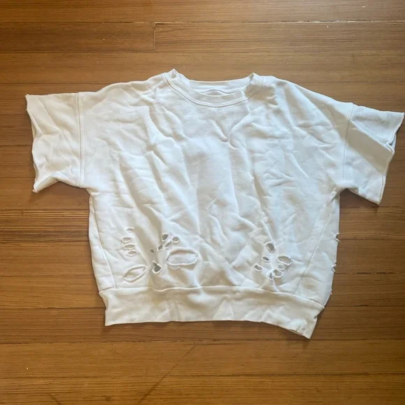 NSF distressed short sleeve crew neck - Picture 1 of 3